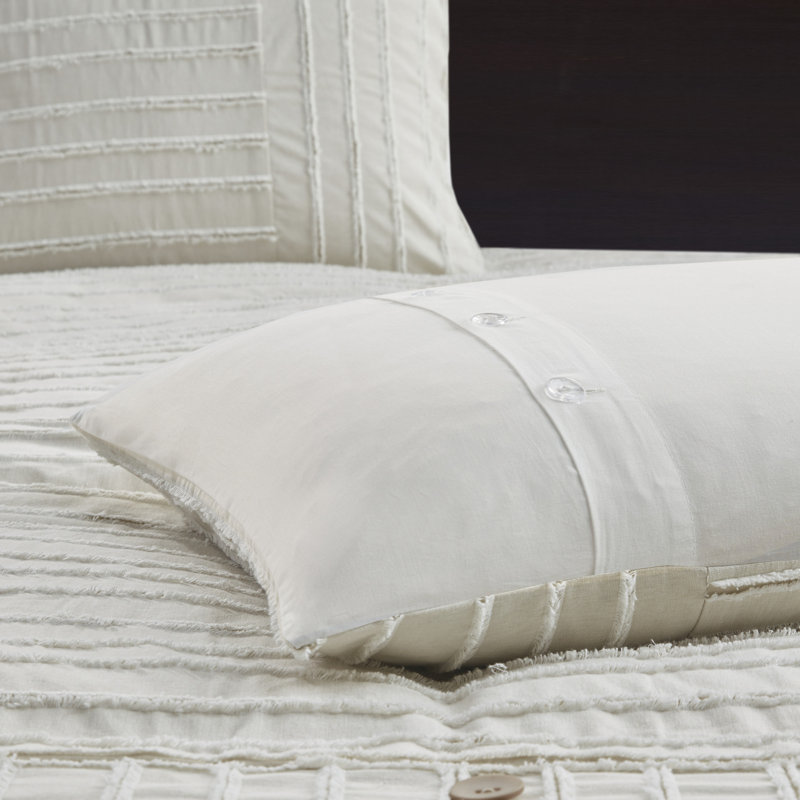 Ivory King Cotton Jacquard Down Alternative Bedspread Set