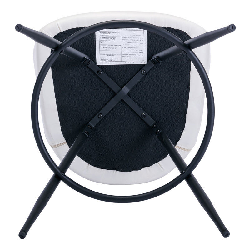 Beige PU Leather Swivel Bar Stools with Iron Legs, Set of 2