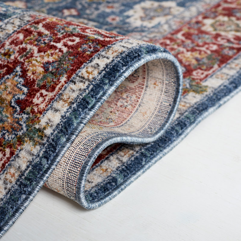 Milltown Traditional Blue Square Wool Blend Area Rug 79"x79"
