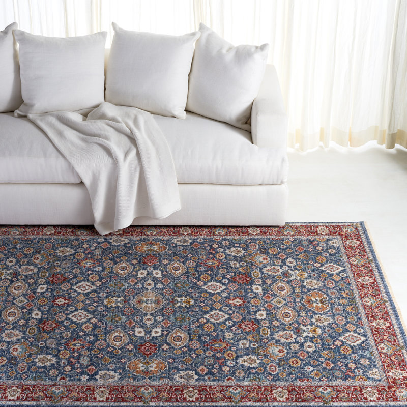 Milltown Traditional Blue Square Wool Blend Area Rug 79"x79"