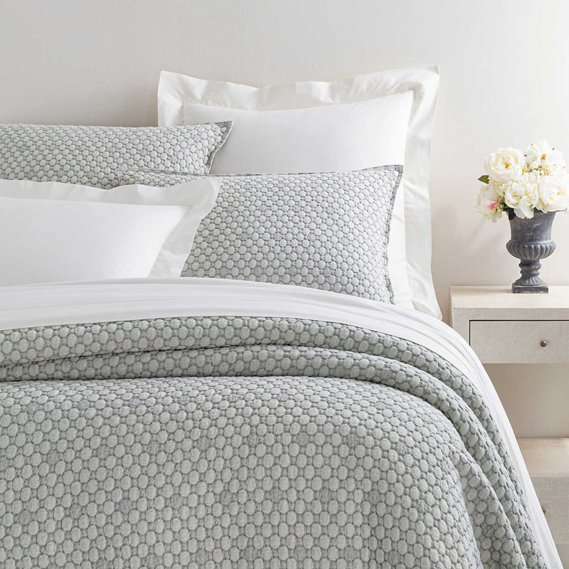 Lodi Silver Matelassé Queen Coverlet