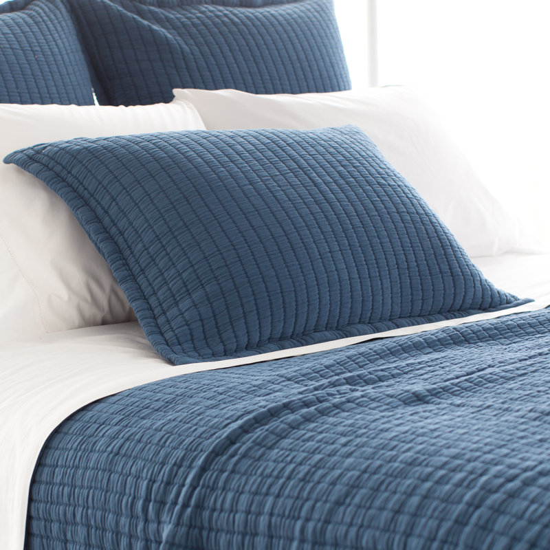 Aegean Grid-Weave Embroidered Cotton Standard Sham
