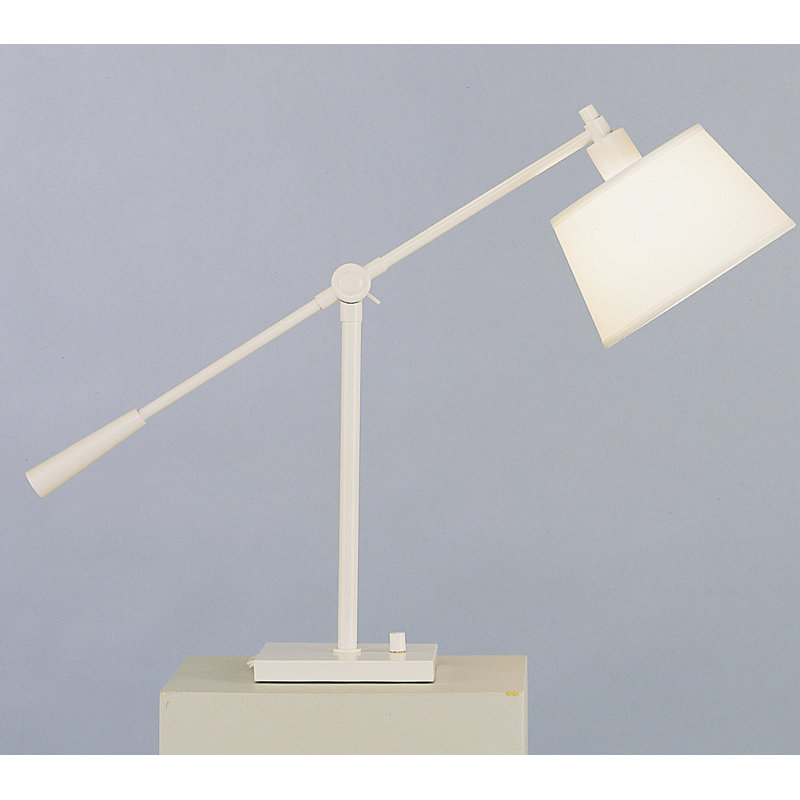 Stardust White Adjustable Metal Desk Lamp with Snowflake Shade