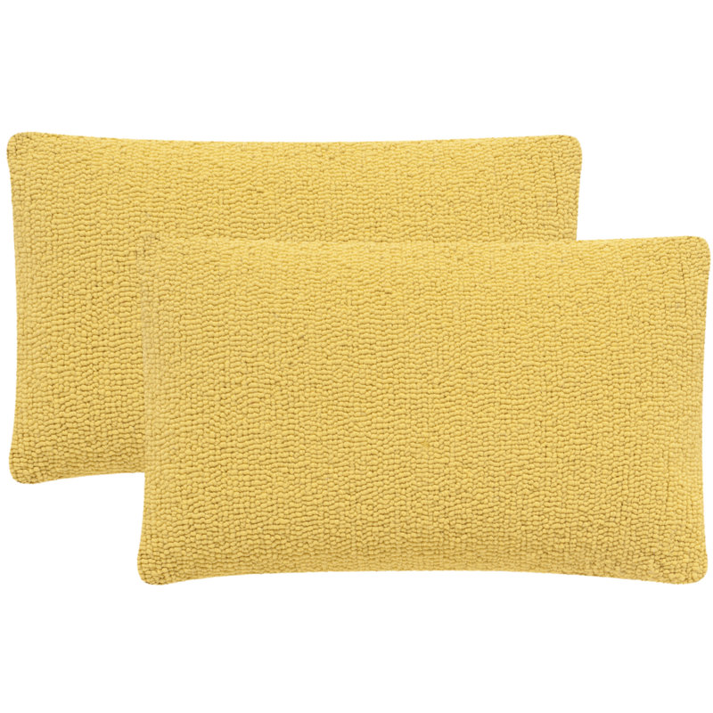 Sunshine Yellow Rectangular Polyfill Outdoor Pillow Set