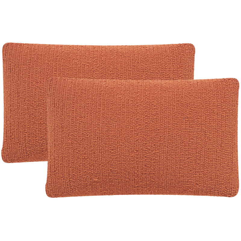 Tropical Orange Rectangular Outdoor Throw Pillow Set