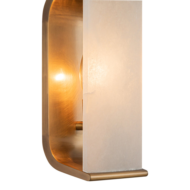 Abbott Vintage Brass and Alabaster Wall Sconce