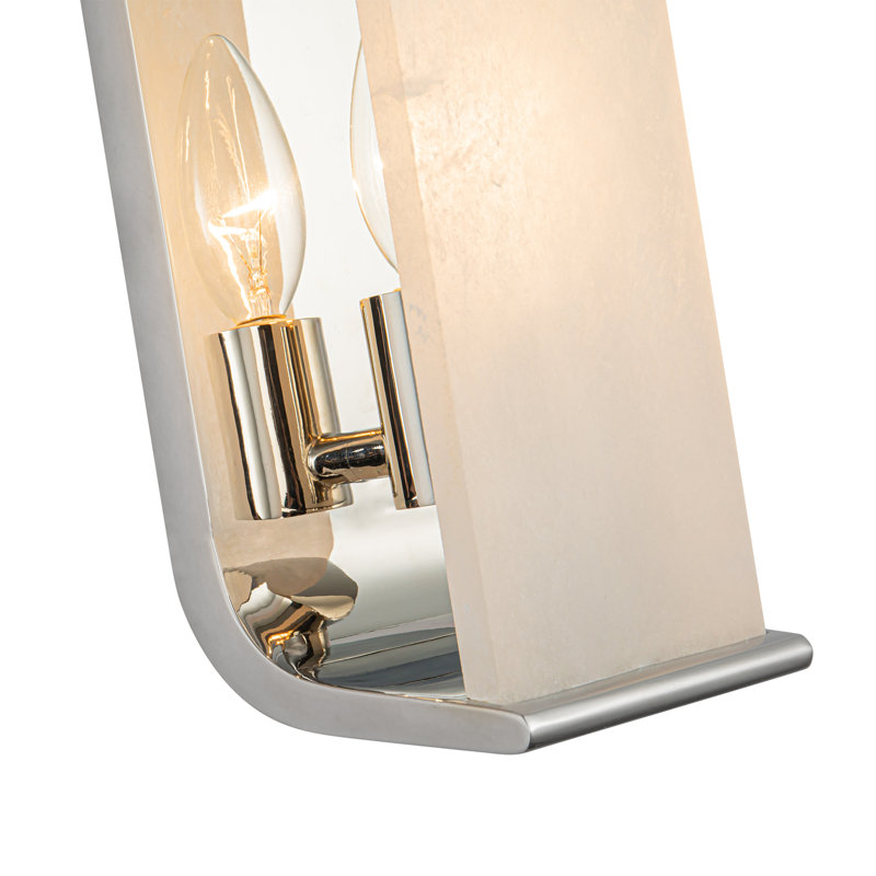 Polished Nickel Alabaster Dimmable Bath Sconce