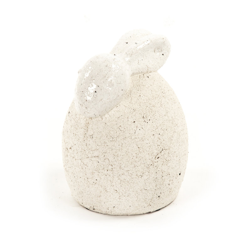Distressed Ceramic Antique Rabbit Figurine, 10" Height