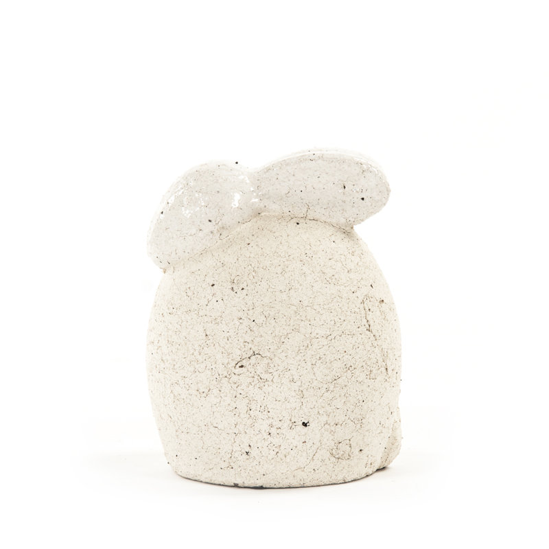 Distressed Ceramic Antique Rabbit Figurine, 10" Height