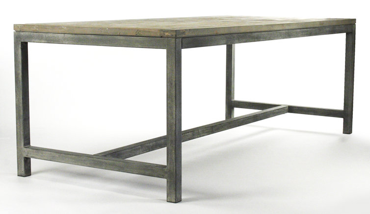 Abner Reclaimed Wood and Iron Industrial Dining Table