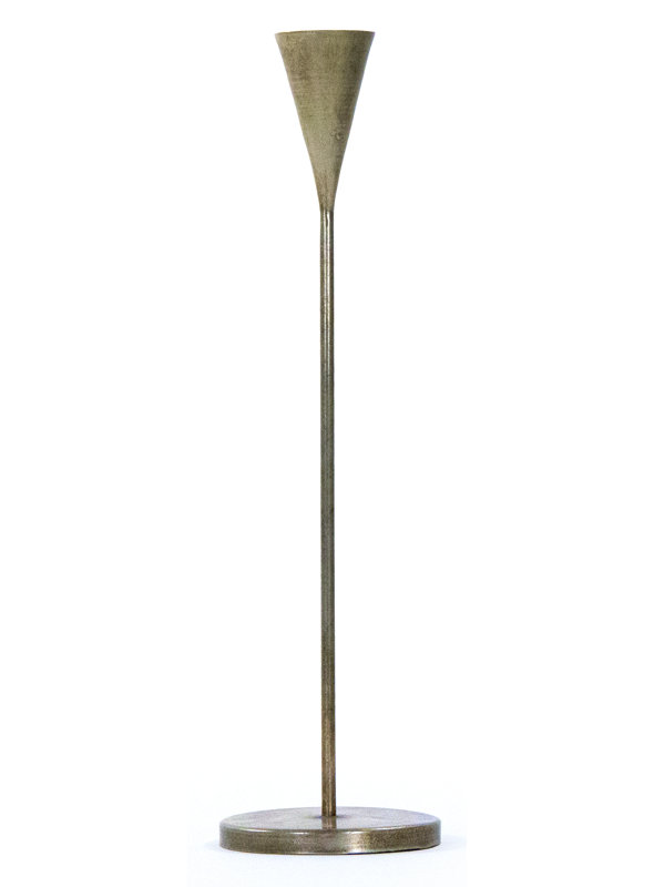 Genevieve Large Distressed Brass Tabletop Candlestick