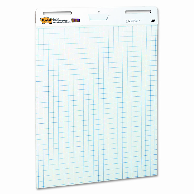 Large White Grid Self-Adhesive Easel Pad, 25 x 30 Inches