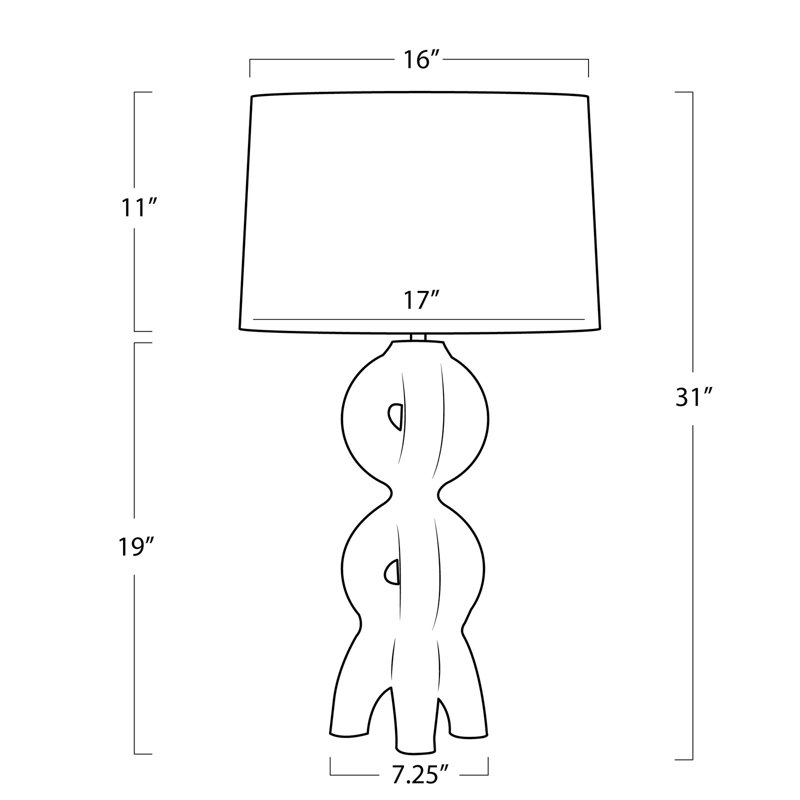 White Ceramic Table Lamp with Linen Shade