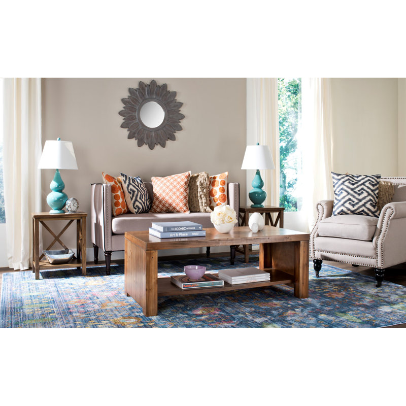 Blue Embroidered Linen Blend Square Pillow Set