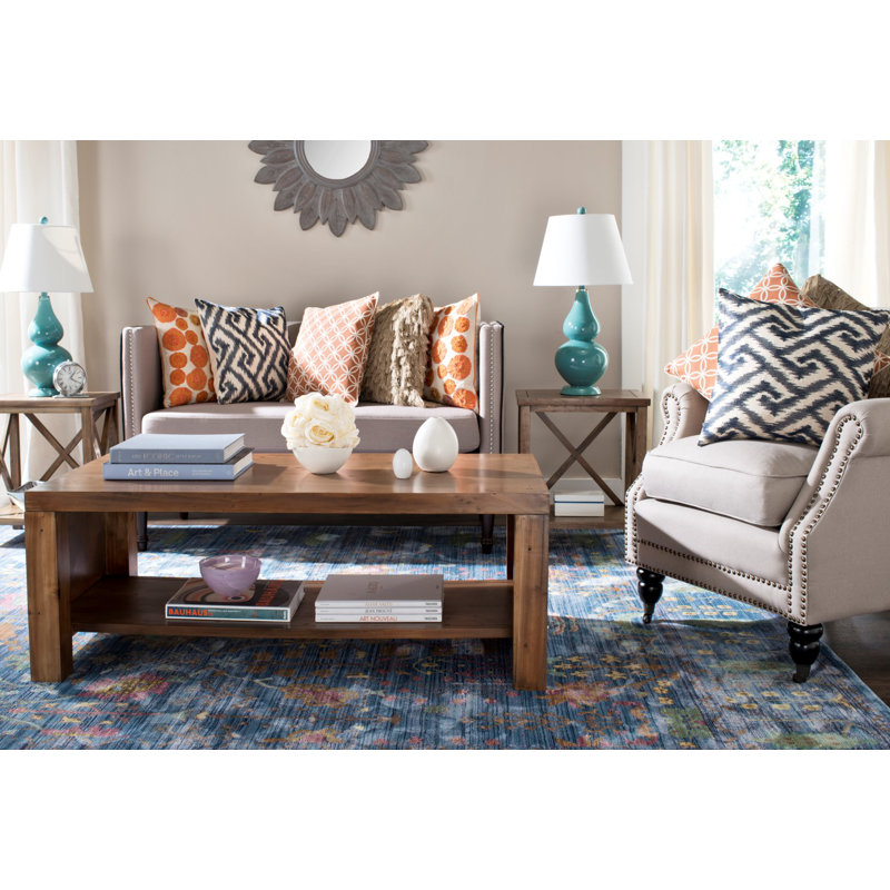 Blue Embroidered Linen Blend Square Pillow Set