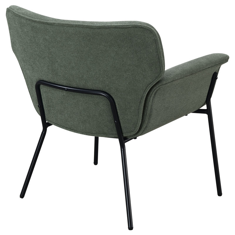 Ivy Green Woven Fabric Mid-Century Modern Accent Chair
