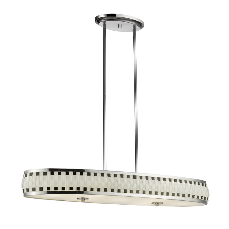 Chrome Glass 36" Rustic LED Kitchen Island Pendant
