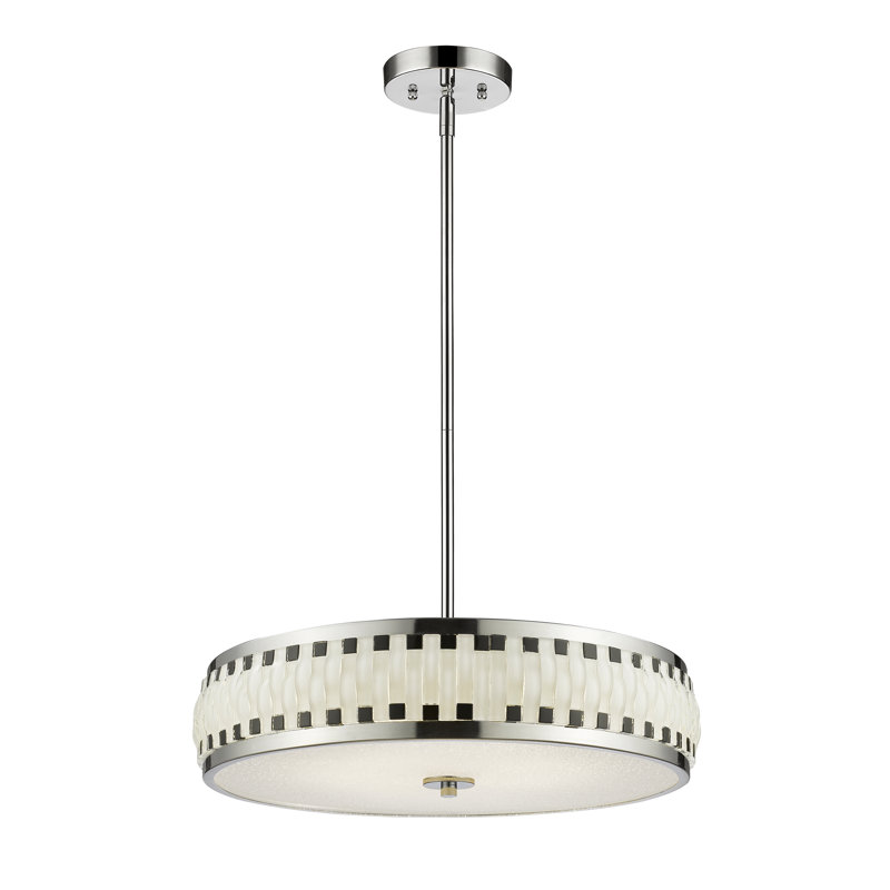 Sevier Chrome Retro Black & White LED Drum Chandelier