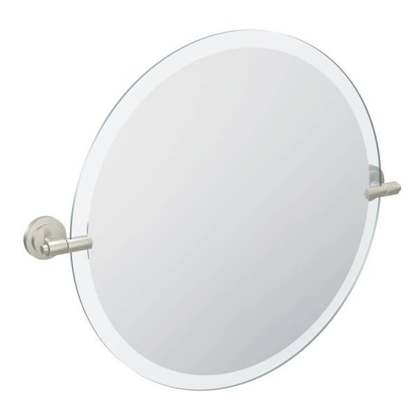 Iso 26" Chrome Finish Round Frameless Modern Mirror