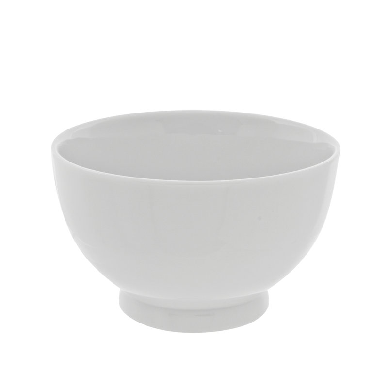 Classic White Ceramic 18 oz Footed Rice Bowl Set
