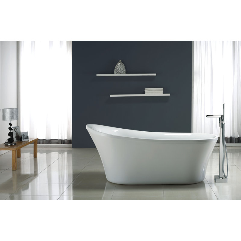 Infinity Chrome 1-Handle High-Arc Freestanding Tub Faucet with Hand Shower