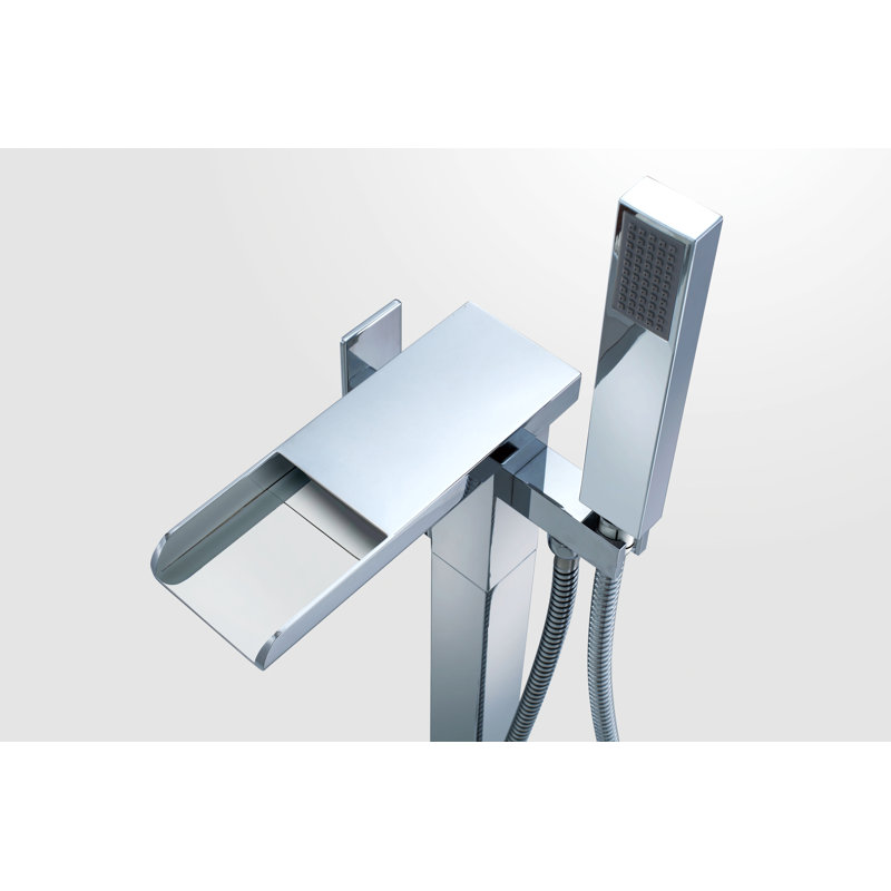 Infinity Chrome 1-Handle High-Arc Freestanding Tub Faucet with Hand Shower