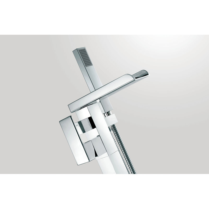 Infinity Chrome 1-Handle High-Arc Freestanding Tub Faucet with Hand Shower