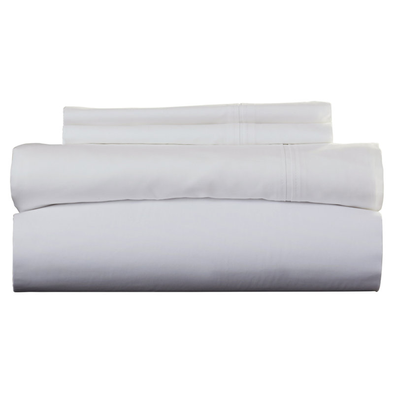 Twin Light Ivory Egyptian Cotton Percale Sheet Set