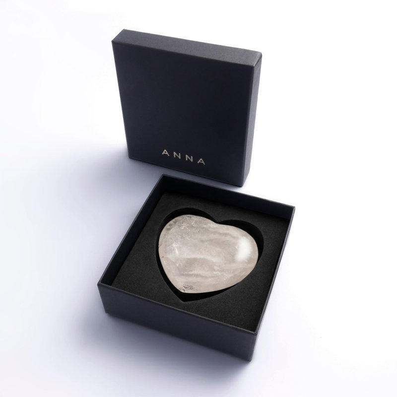 White Crystal Heart-Shaped Accent Object, 4"