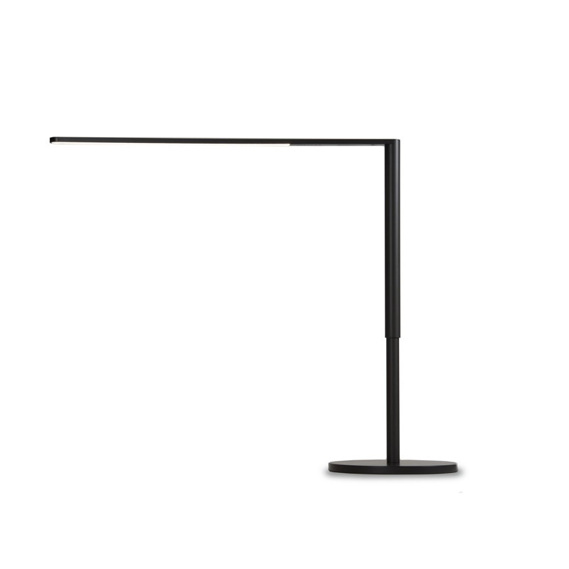 Sleek Metallic Black Lady7 LED Desk Lamp with USB Port