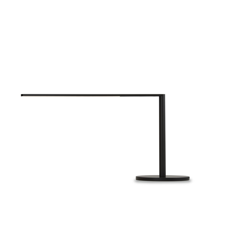 Sleek Metallic Black Lady7 LED Desk Lamp with USB Port
