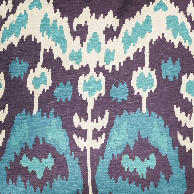 22" Blue and White Ikat Square Throw Pillow Set