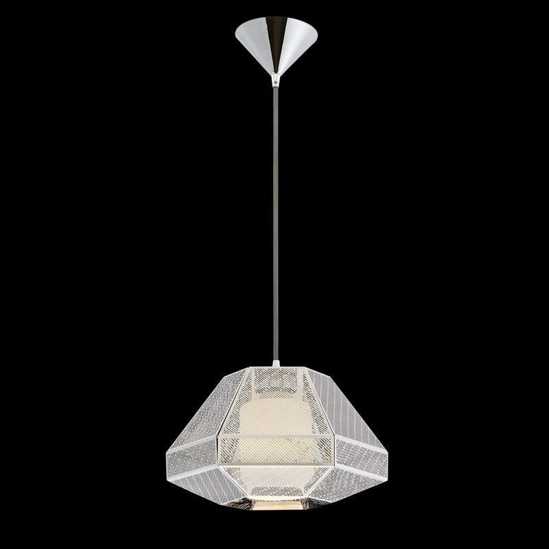 Chrome Frosted Glass 1-Light Indoor Pendant