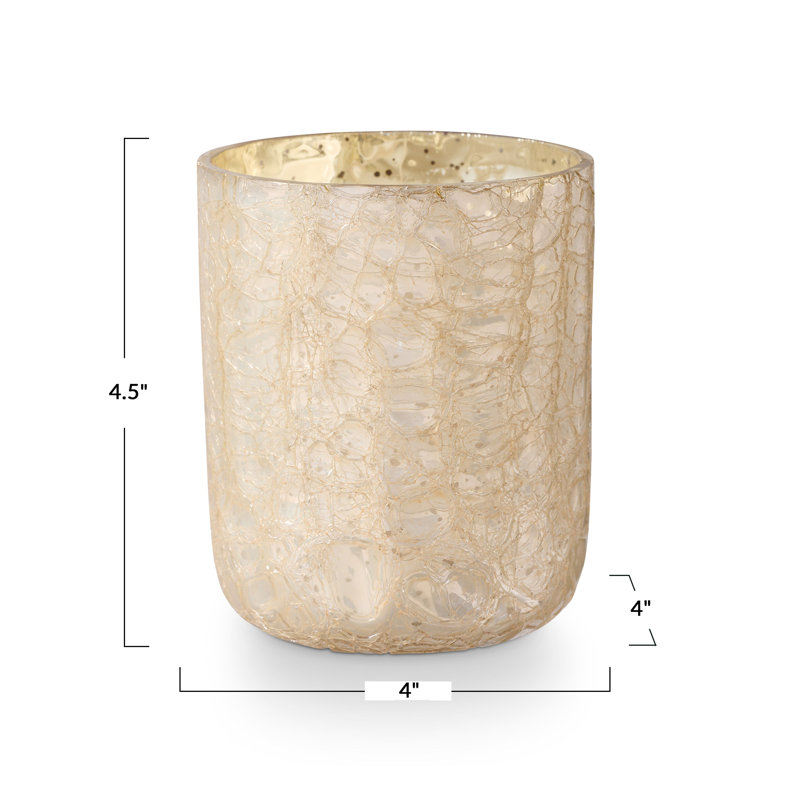 Winter White Soy Scented Crackle Glass Candle