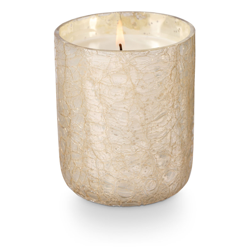 Winter White Soy Scented Crackle Glass Candle