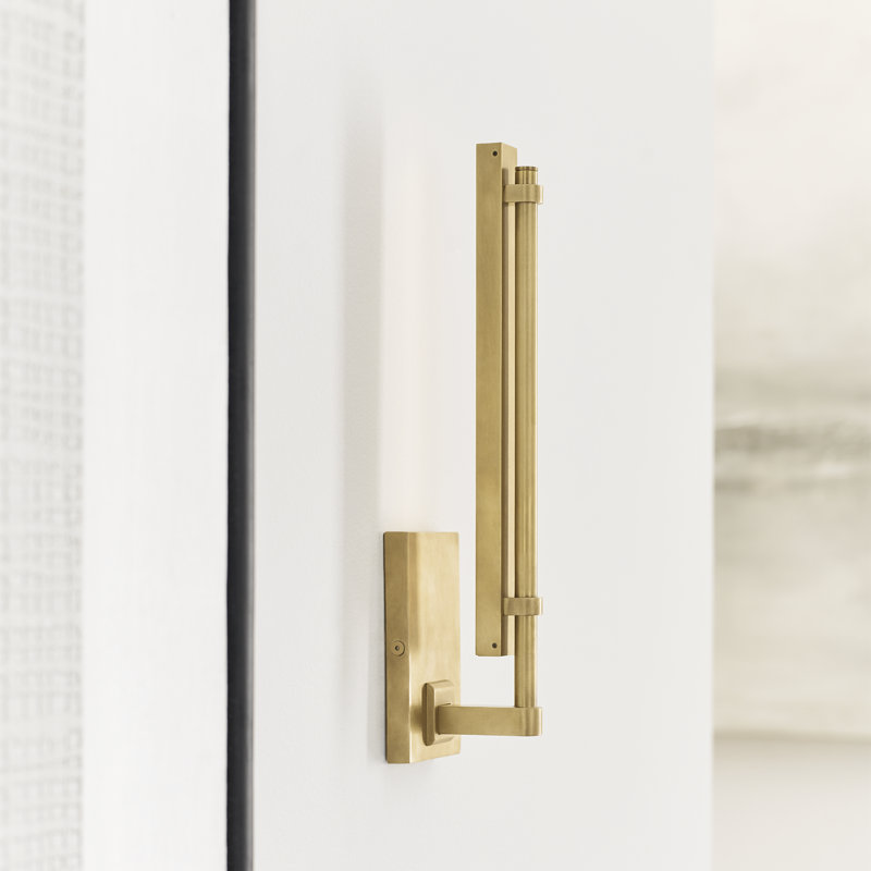 Natural Brass Dimmable Outdoor LED Wall Sconce
