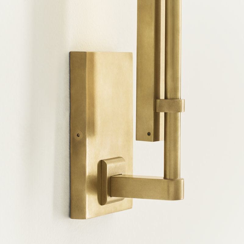 Natural Brass Dimmable Outdoor LED Wall Sconce