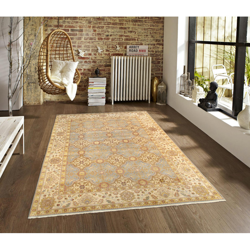 Hand-Knotted Blue Wool 6' x 9' Area Rug