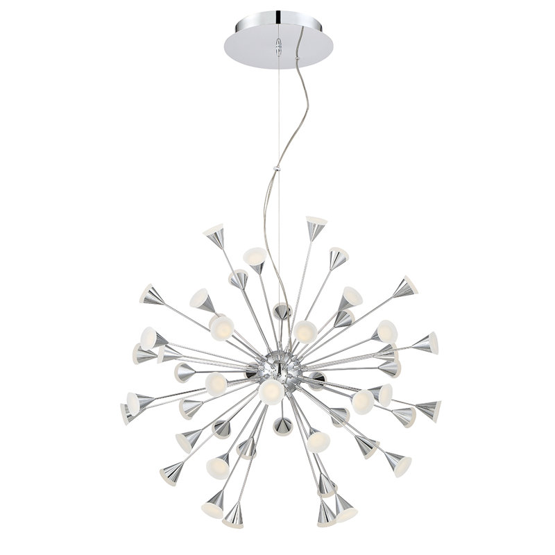 Chrome 33.25" LED Sputnik Sphere Chandelier