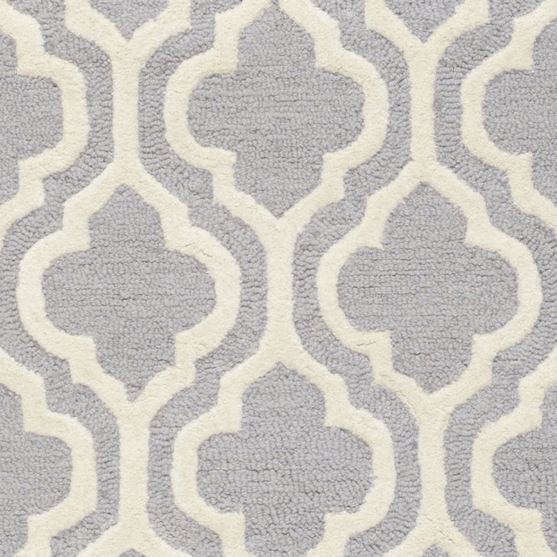 Silver and Ivory 9' x 12' Hand-Tufted Wool Rectangular Rug