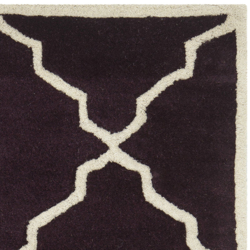 Hand-Tufted Elegance Dark Blue Wool 5' x 8' Rectangular Rug
