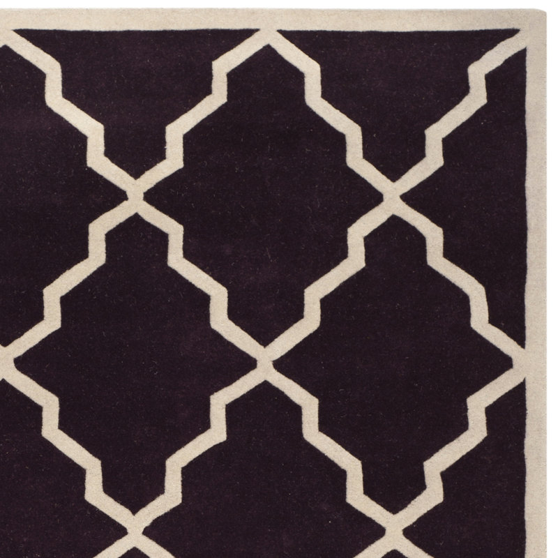 Hand-Tufted Elegance Dark Blue Wool 5' x 8' Rectangular Rug
