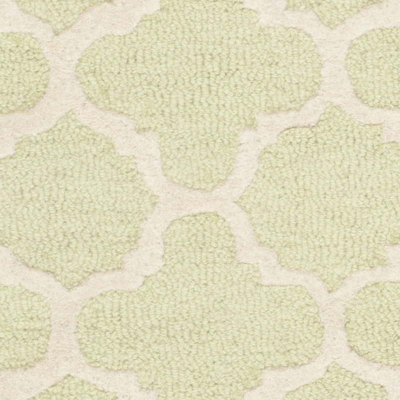 Hand-Tufted Light Green/Ivory Wool 4' x 6' Cozy Area Rug