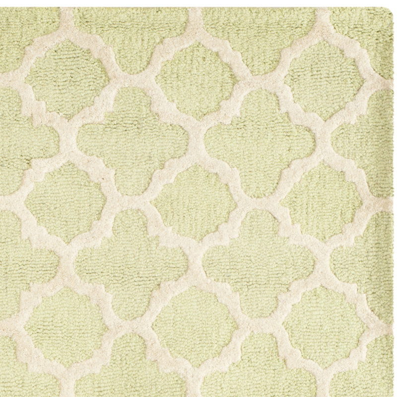 Hand-Tufted Light Green/Ivory Wool 4' x 6' Cozy Area Rug