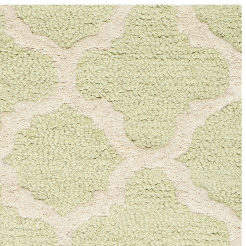 Hand-Tufted Light Green/Ivory Wool 4' x 6' Cozy Area Rug