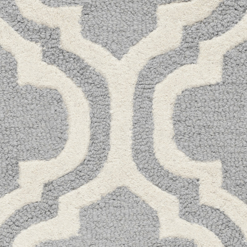 Silver and Ivory 9' x 12' Hand-Tufted Wool Rectangular Rug
