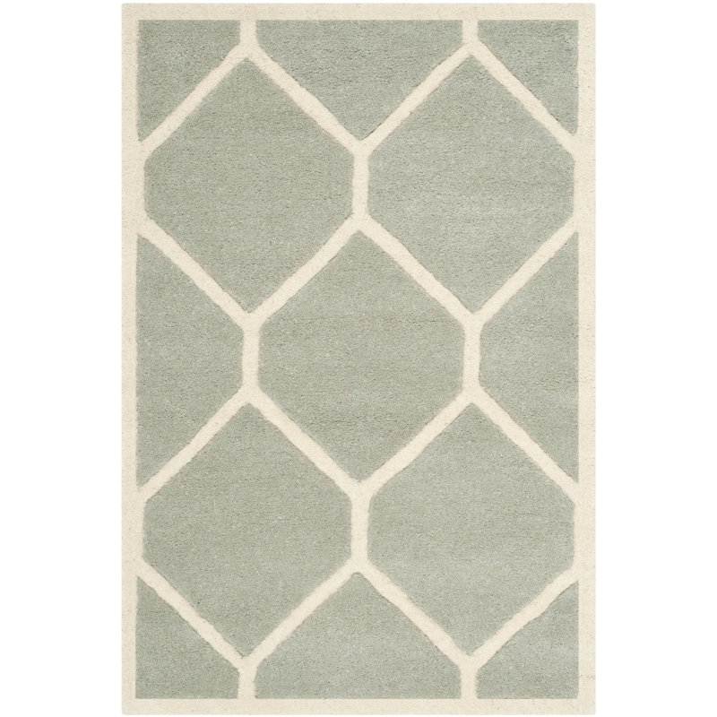 Hand-Tufted Elegance Gray Wool 6' x 9' Rectangular Rug