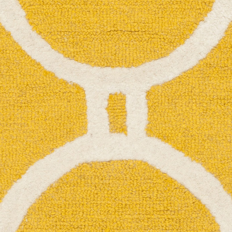 Handmade Cambridge Gold & Ivory Square Wool Rug 2' x 3'