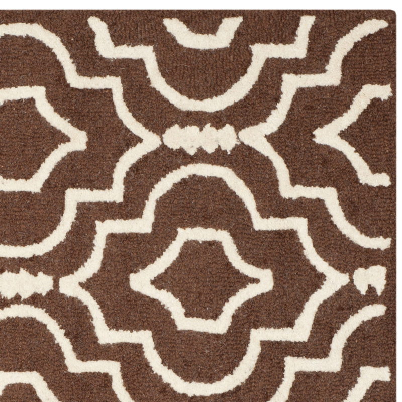 Hand-Tufted Cambridge Dark Brown & Ivory Wool 8' Square Rug