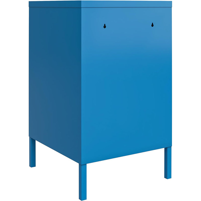 Bright Blue Novogratz Cache Metal Locker End Table with Storage